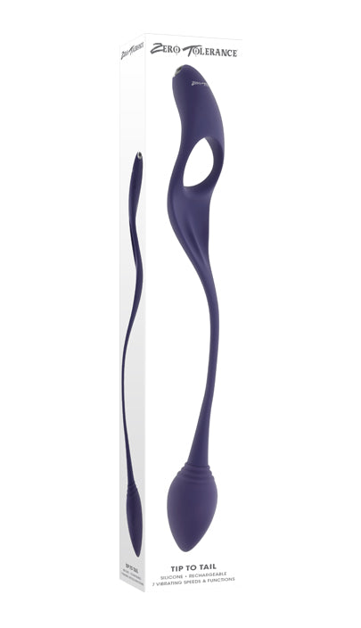 Zero Tolerance TIP TO TAIL - Blue USB Rechargeable Vibrating Butt Plug with Vibrating Cock Ring - Naughty by Nature Adult Store