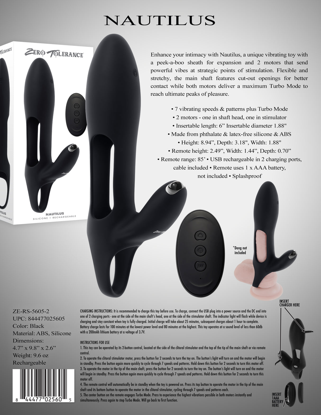 Zero Tolerance NAUTILUS - Vibrating Penis Extender Sleeve