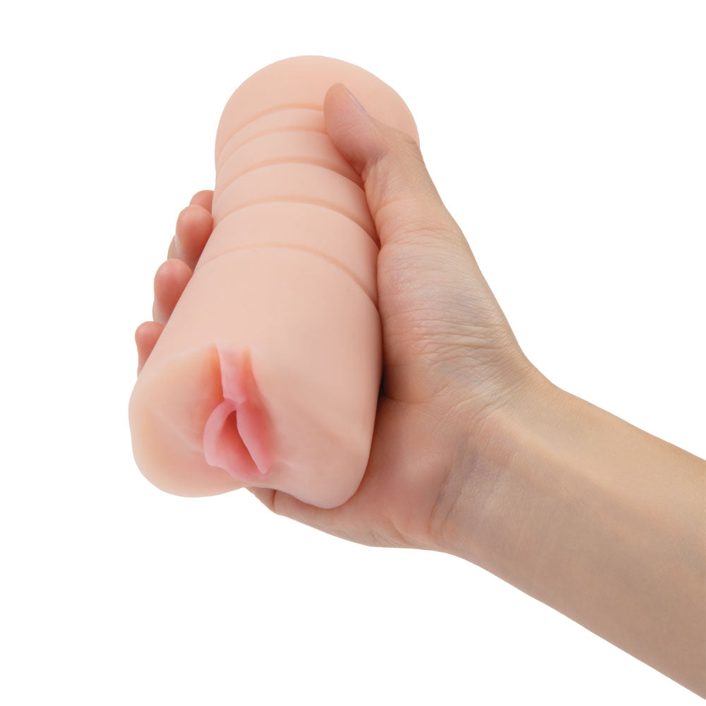 Zolo Stroke Off Vibrating Pussy Stroker - Flesh Vibrating Vagina Stroker - Naughty by Nature Adult Store