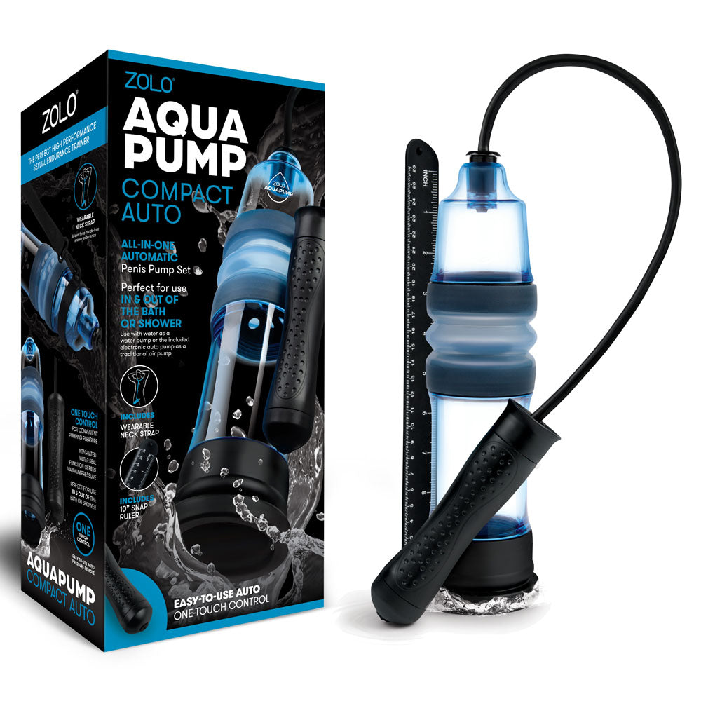 Zolo Aquapump Compact Auto - Blue Auto Water Penis Pump - Naughty by Nature Adult Store