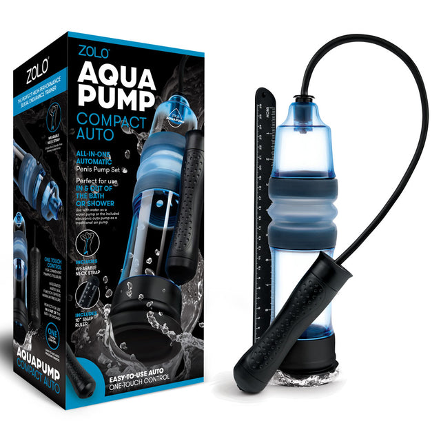 Zolo Aquapump Compact Auto - Blue Auto Water Penis Pump - Naughty by Nature Adult Store
