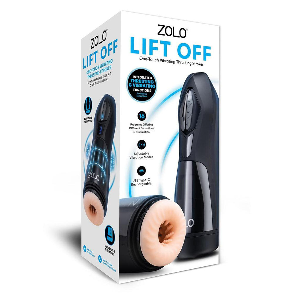 Zolo Lift Off Flesh USB Rechargeable Vibrating Thrusting Auto Stroker