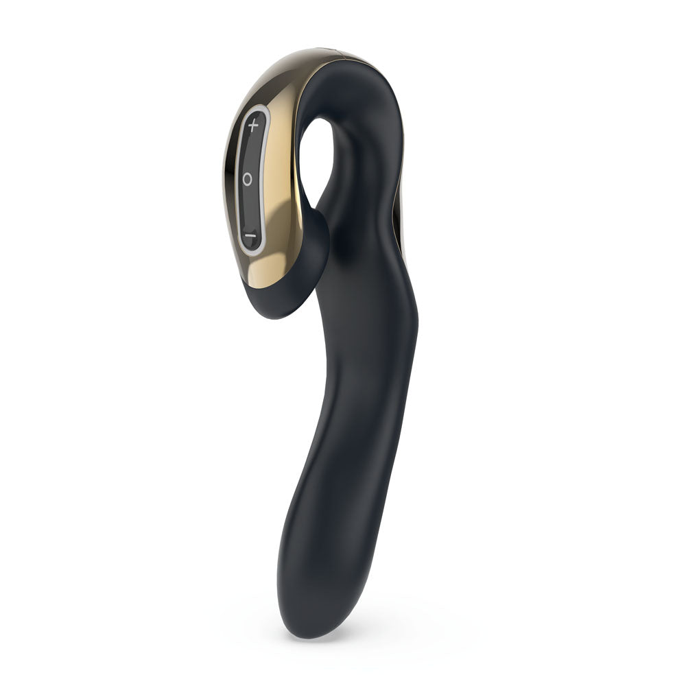 Zini Roae Special Edition - Black/Gold - Black/Gold 19.5 cm USB Rechargeable Vibrator - Naughty by Nature Adult Store