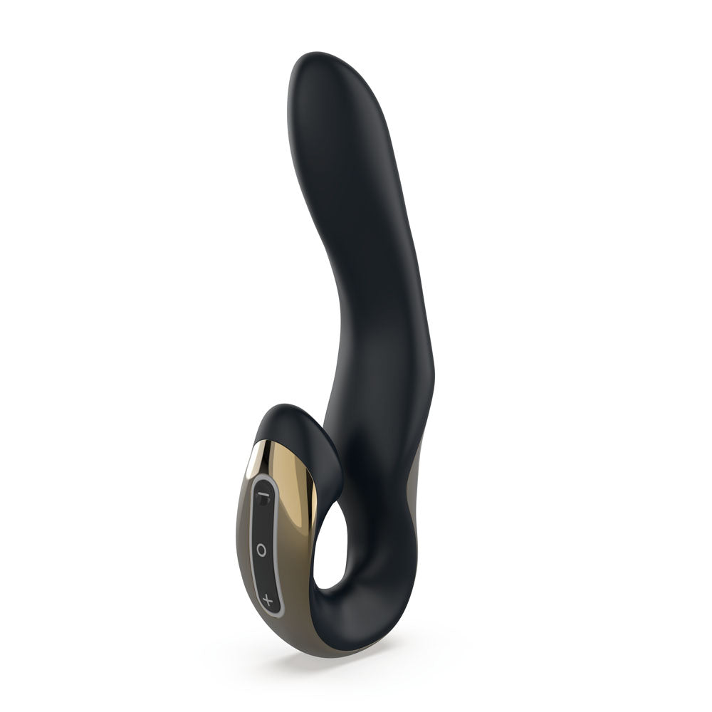 Zini Roae Special Edition - Black/Gold - Black/Gold 19.5 cm USB Rechargeable Vibrator - Naughty by Nature Adult Store