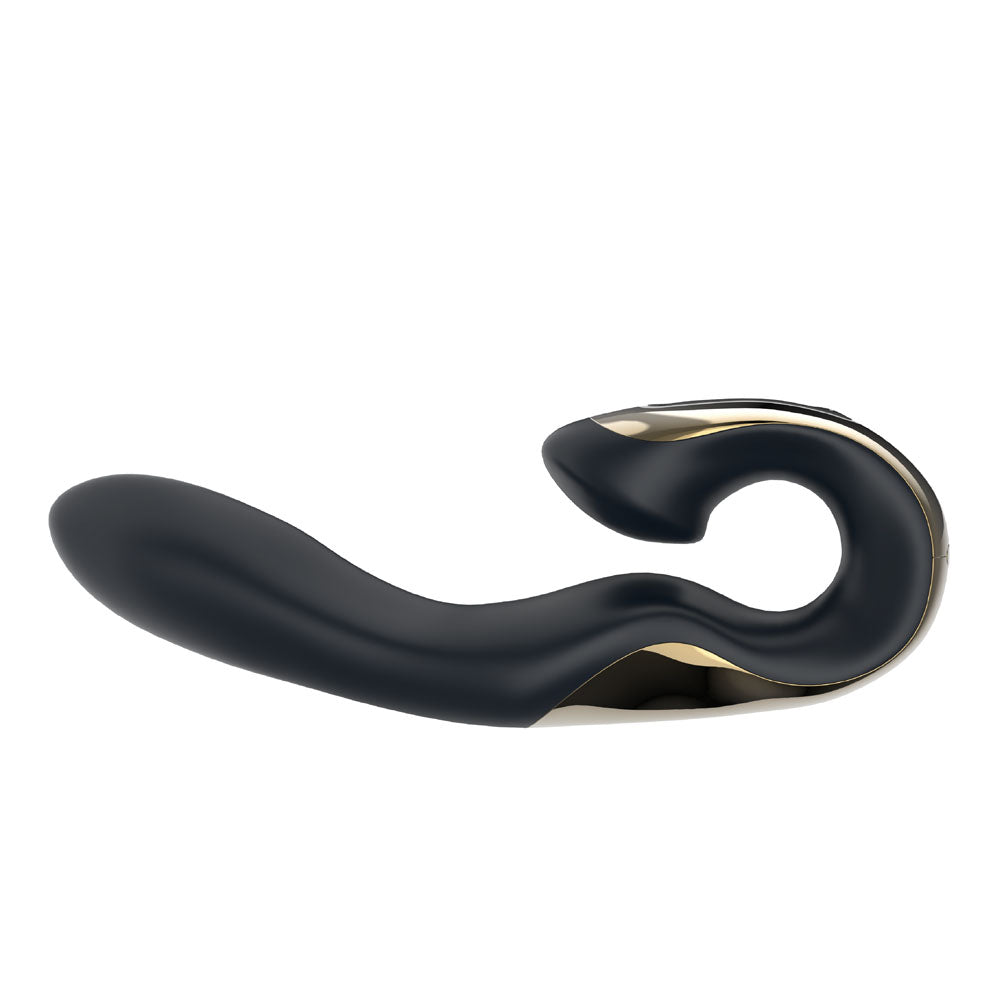 Zini Roae Special Edition - Black/Gold - Black/Gold 19.5 cm USB Rechargeable Vibrator - Naughty by Nature Adult Store