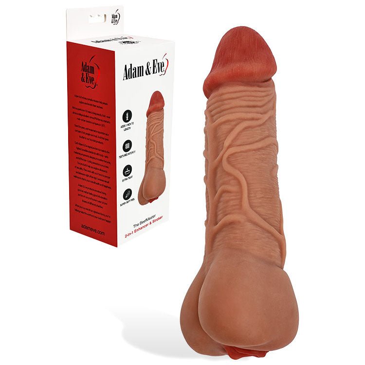 Adam And Eve Beef Master Flesh Stroker Dong Realistic Textured Sex Toy - MASTURBATORS