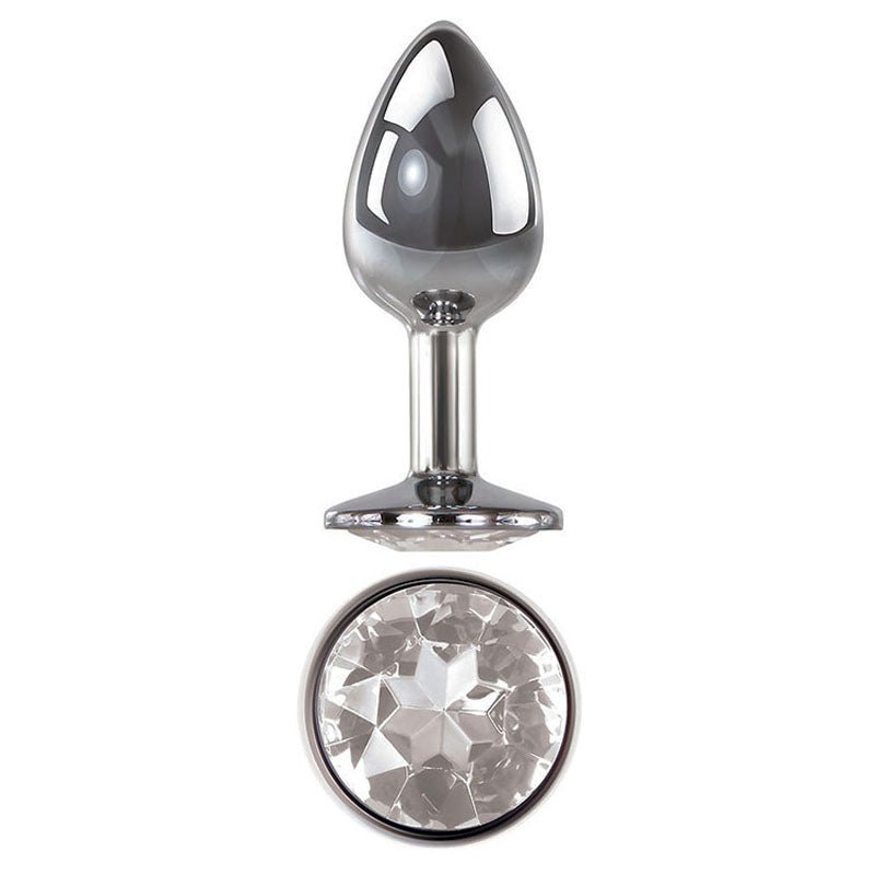 Adam & Eve Clear Gem Anal Plug - Medium - ANAL TOYS