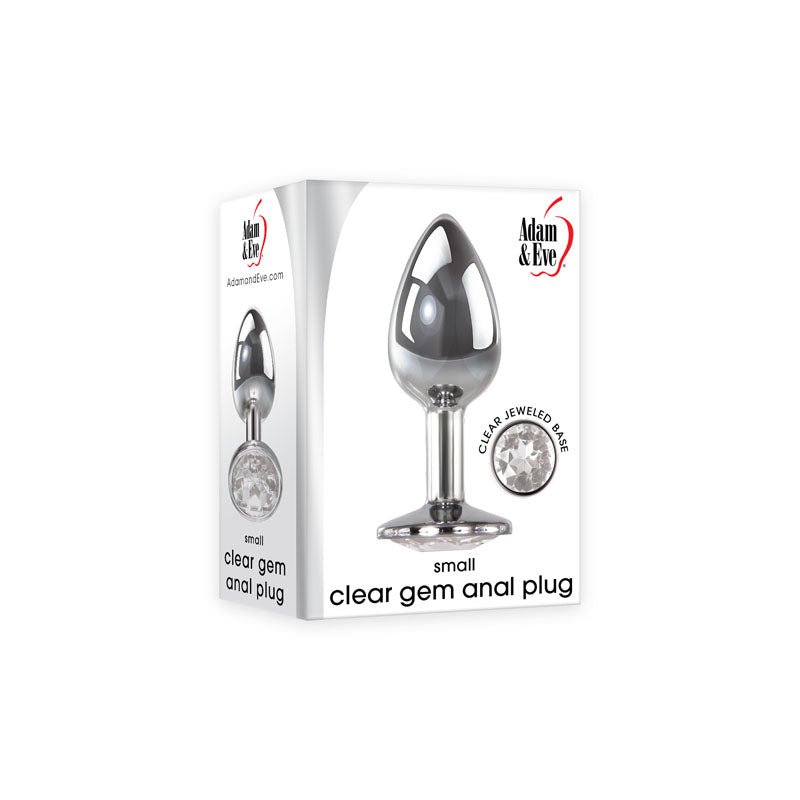 Adam & Eve Clear Gem Anal Plug - Small - Metallic 7.1 cm Small Butt Plug with Clear Gem Base - ANAL TOYS