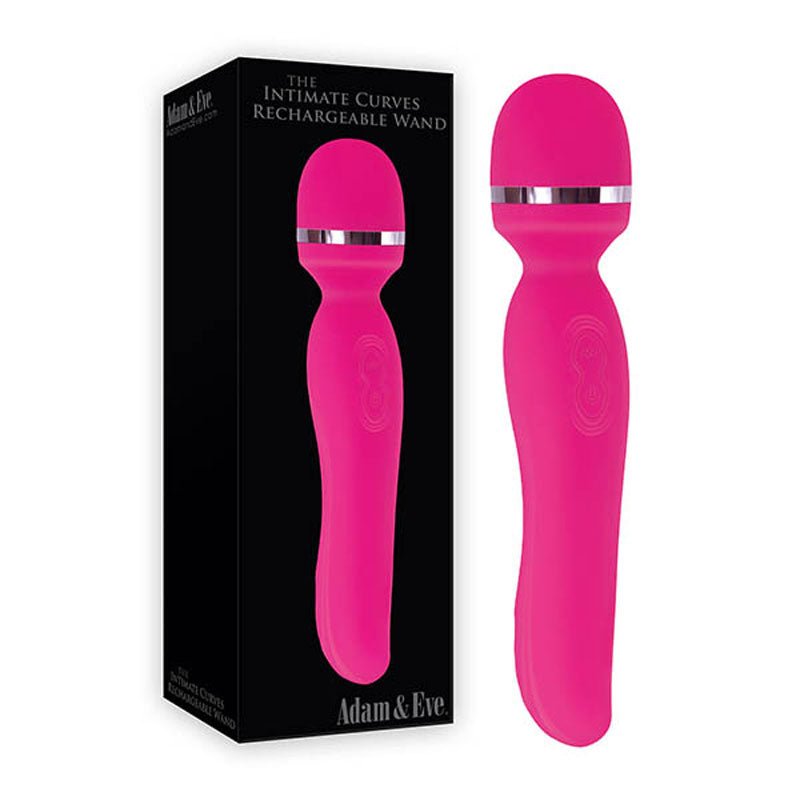 Adam & Eve Intimate Curves Rechargeable Wand - Pink 19.7 cm (7.75'') USB Rechargeable Massage Wand - VIBRATORS