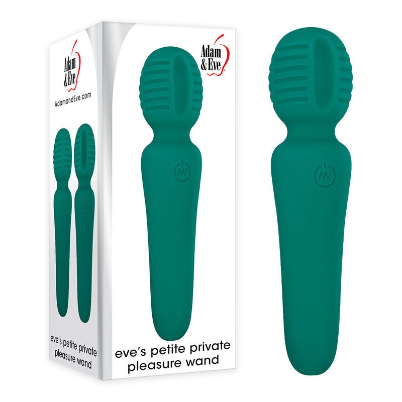 Adam & Eve Petite Private Pleasure Wand - Green 14.8 cm USB Rechargeable Massager Wand - VIBRATORS