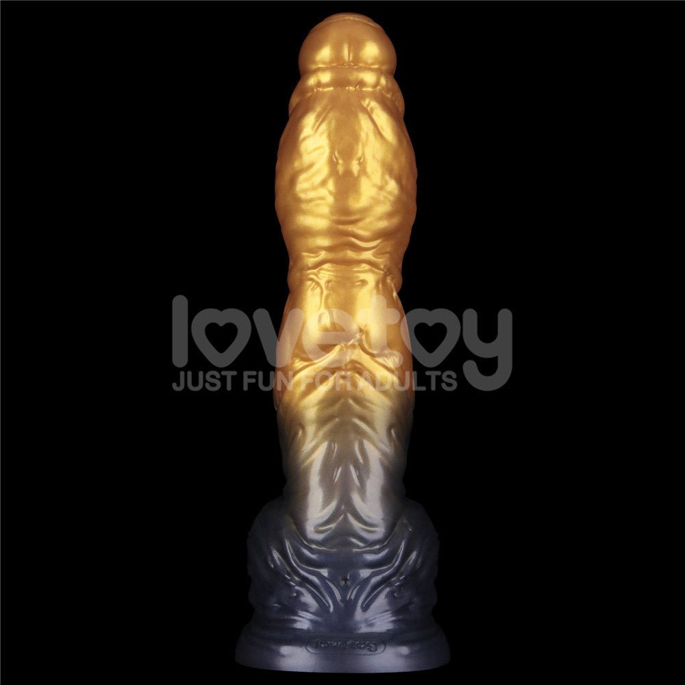 Aerosx 10 Inch Dual Density Inflatable Dildo Gold Blue 33 Cm Inflatable Fantasy Experience - DONGS