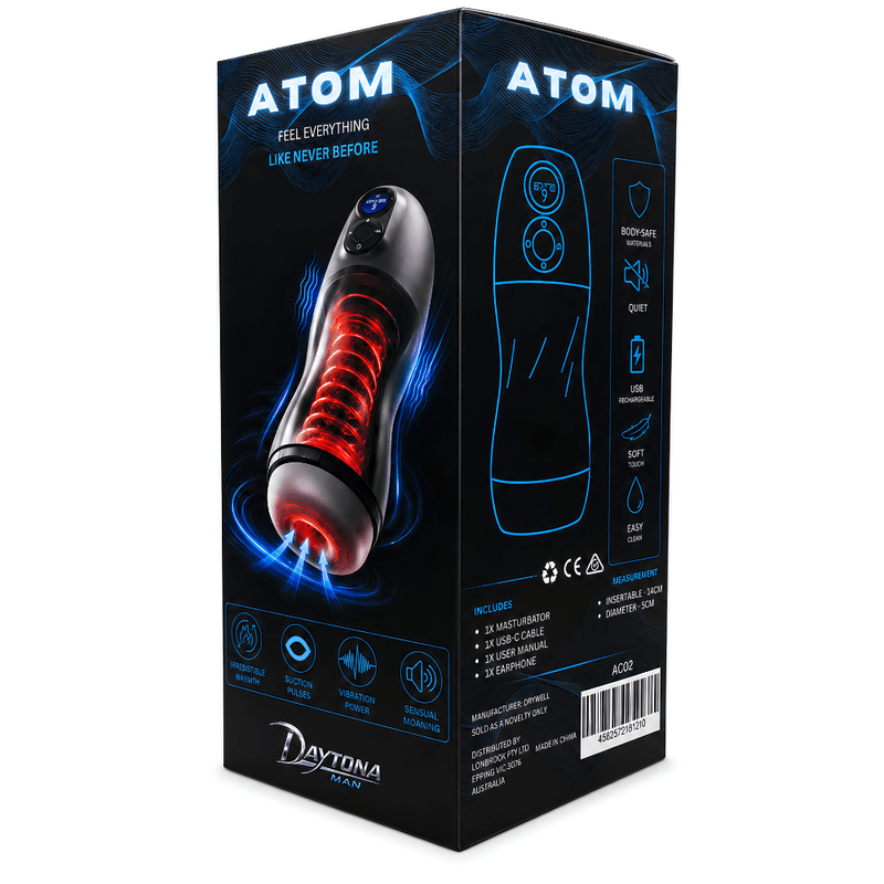 Atom Auto Thrusting, Heating, Vibrating Masturbator - Adult Toys
