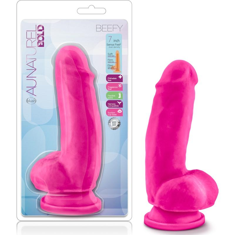 Au Naturel Bold Beefy 7in Dildo Pink - Naughty by Nature Adult Store