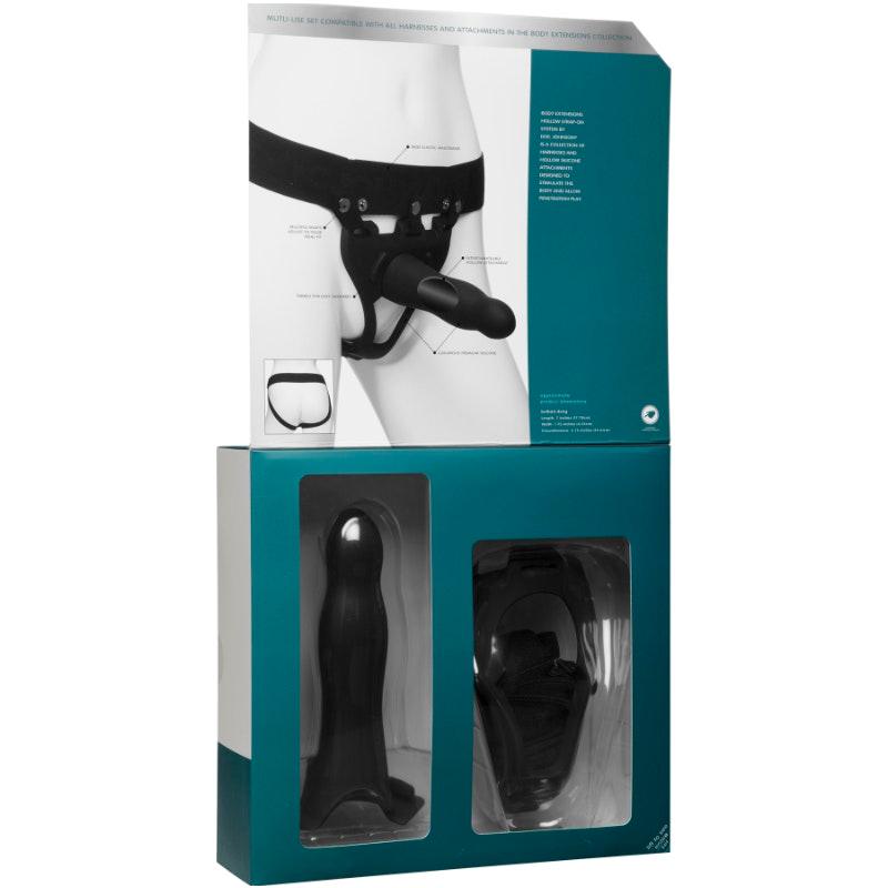 Be Daring 7in Bulbed Dong 2 Pc Hollow Silicone Strap - On Set - Adult Toys