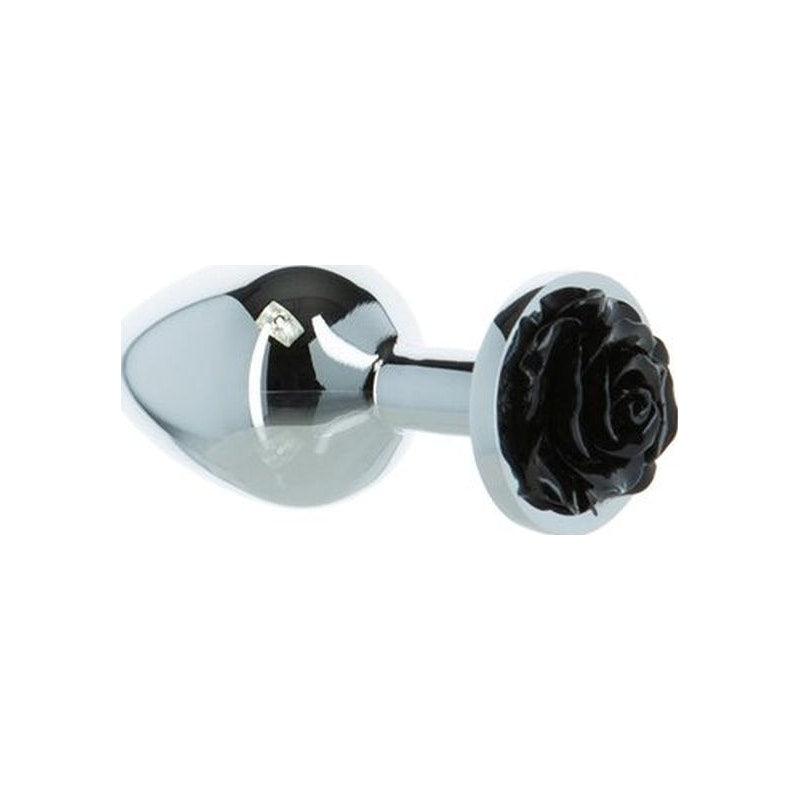 Black Rose 3in Metal Butt Plug - Adult Toys