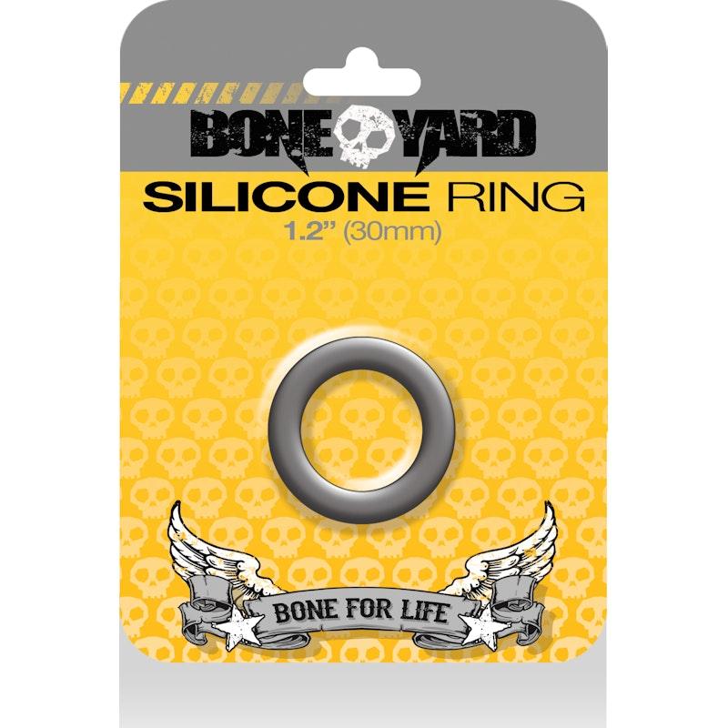 Boneyard Silicone Cock Ring – 30mm Medical Grade Grey Stretcher - Adult Toys