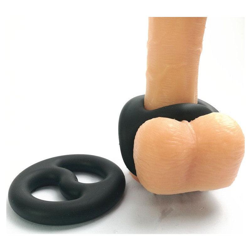 Brutus Yin Yang Silicone Cock and Ball Duo Ring - Adult Toys