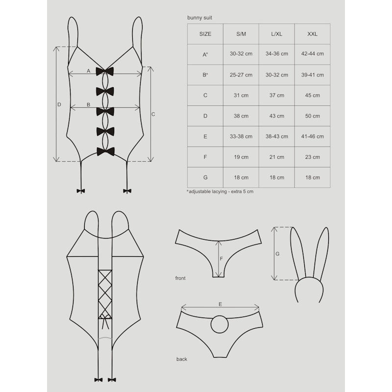 Bunny Suit 4 Pc Costume - Lingerie