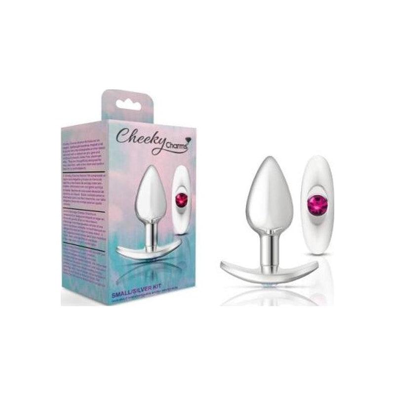 Cheeky Charms Silver Anchor Butt Plug w Clear and Teal Jewel Kit - Naughty by Nature Adult Store