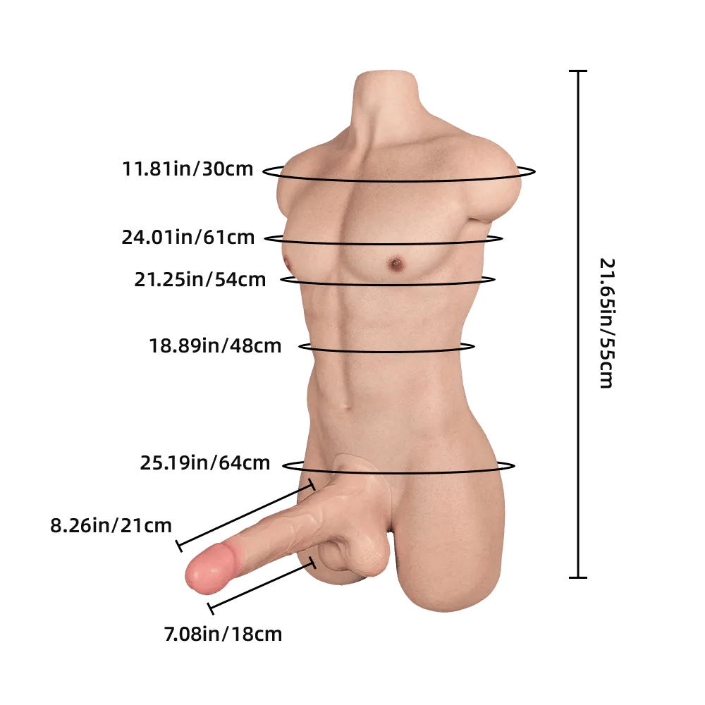 Chris Realistic Silicone Male Sex Doll Torso With Huge Dildo - Sex Doll - Naughty by Nature Adult Store
