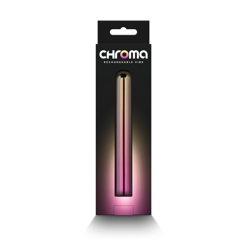 Chroma Sunrise Large - Metallic Pink/Gold Rechargeable Vibrator - VIBRATORS