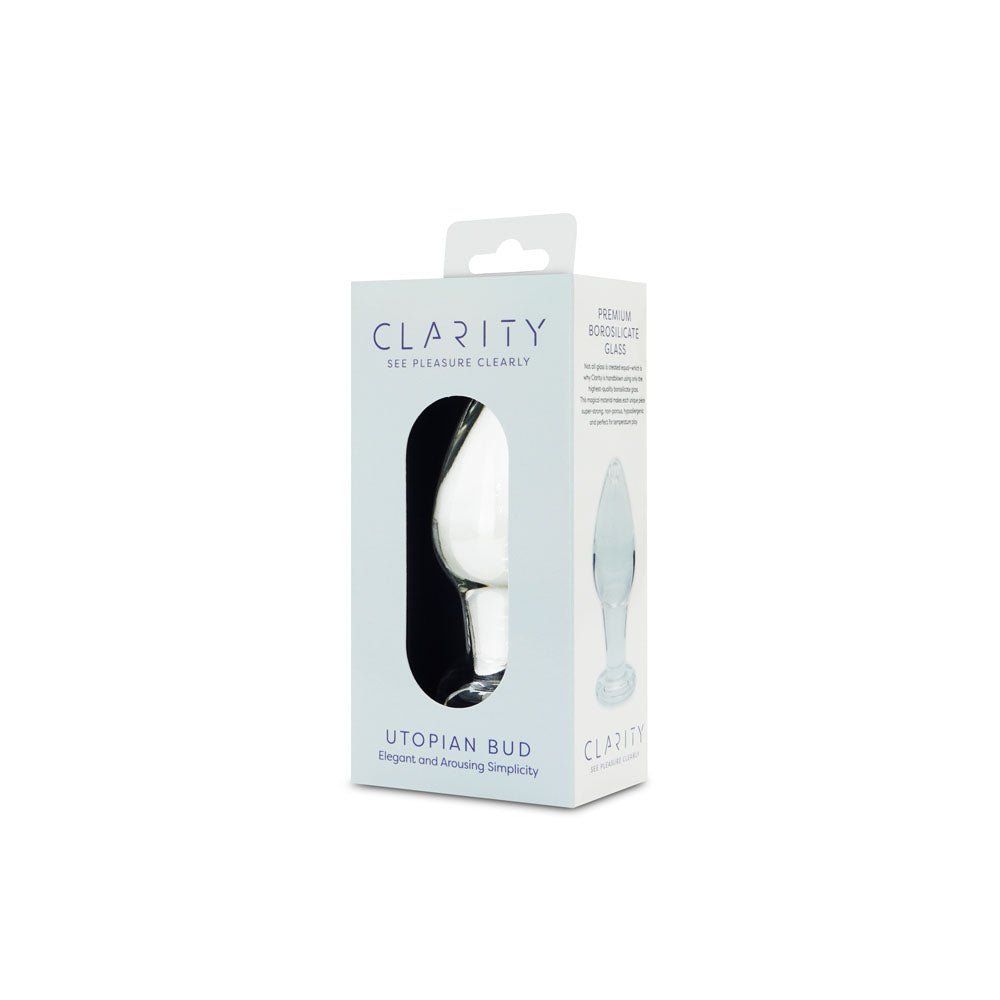 Clarity - Utopian Bud - Clear 8.9 cm Glass Butt Plug - GLASS TOYS