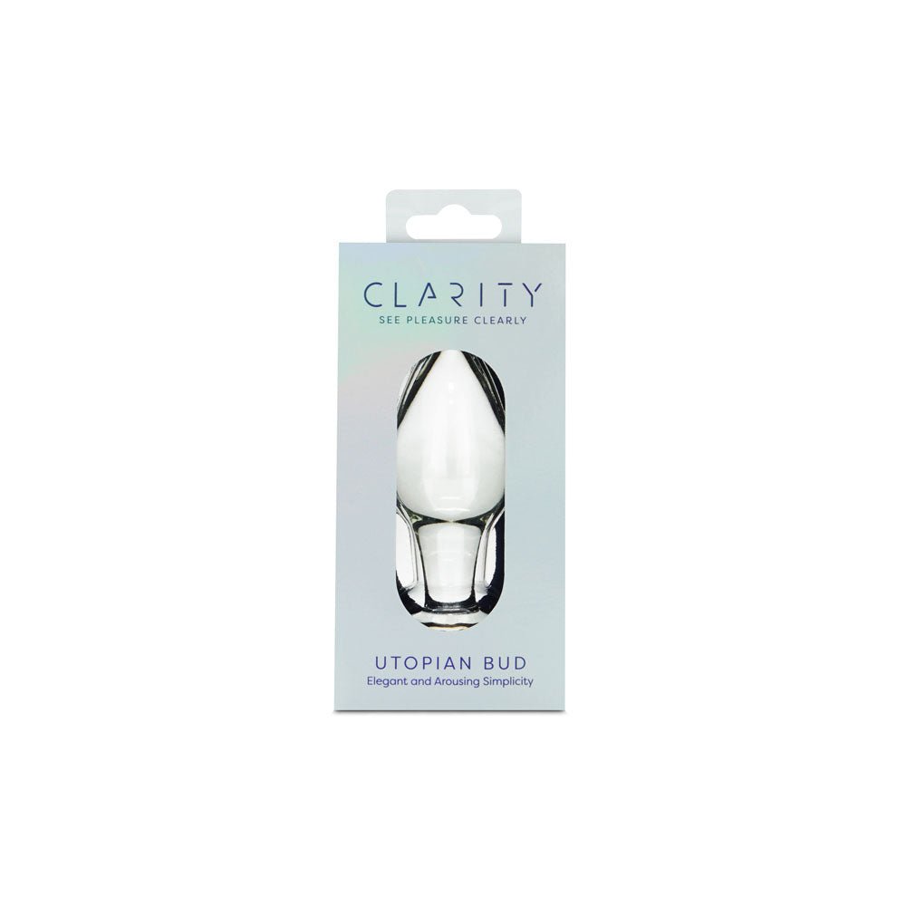 Clarity - Utopian Bud - Clear 8.9 cm Glass Butt Plug - GLASS TOYS