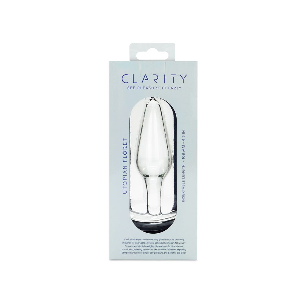 Clarity - Utopian Floret - Clear 11 cm Glass Butt Plug - GLASS TOYS