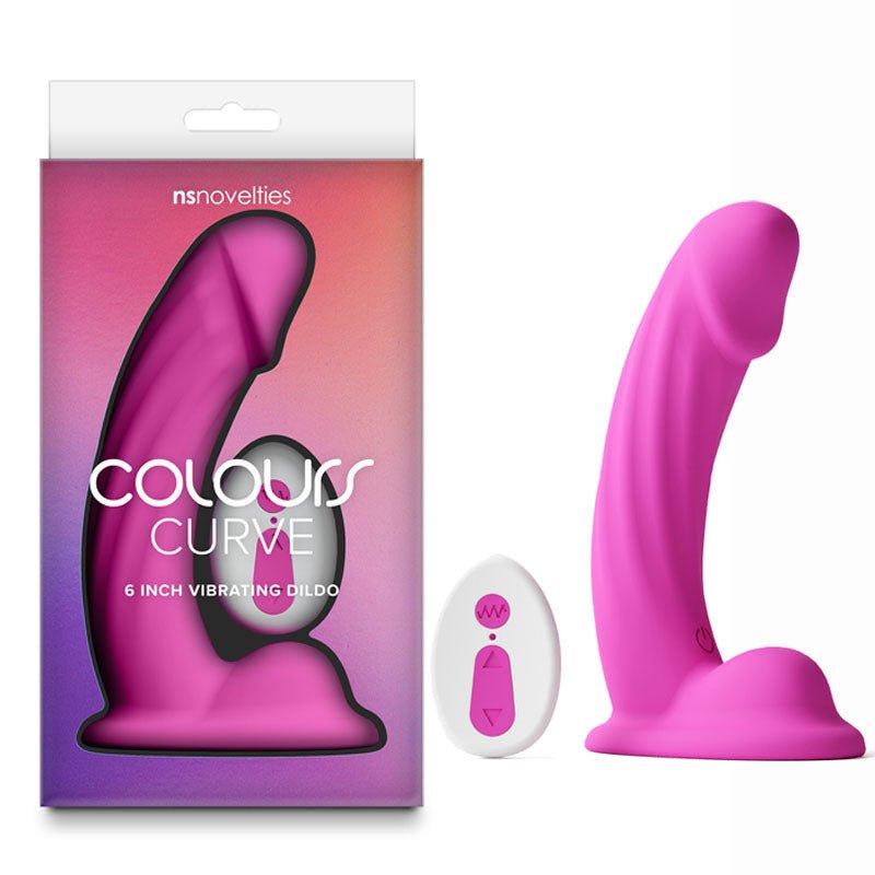 Colours Curve - Vibrating 6'' Dildo - Vibrating Dildo with Wireless Remote - DONGS