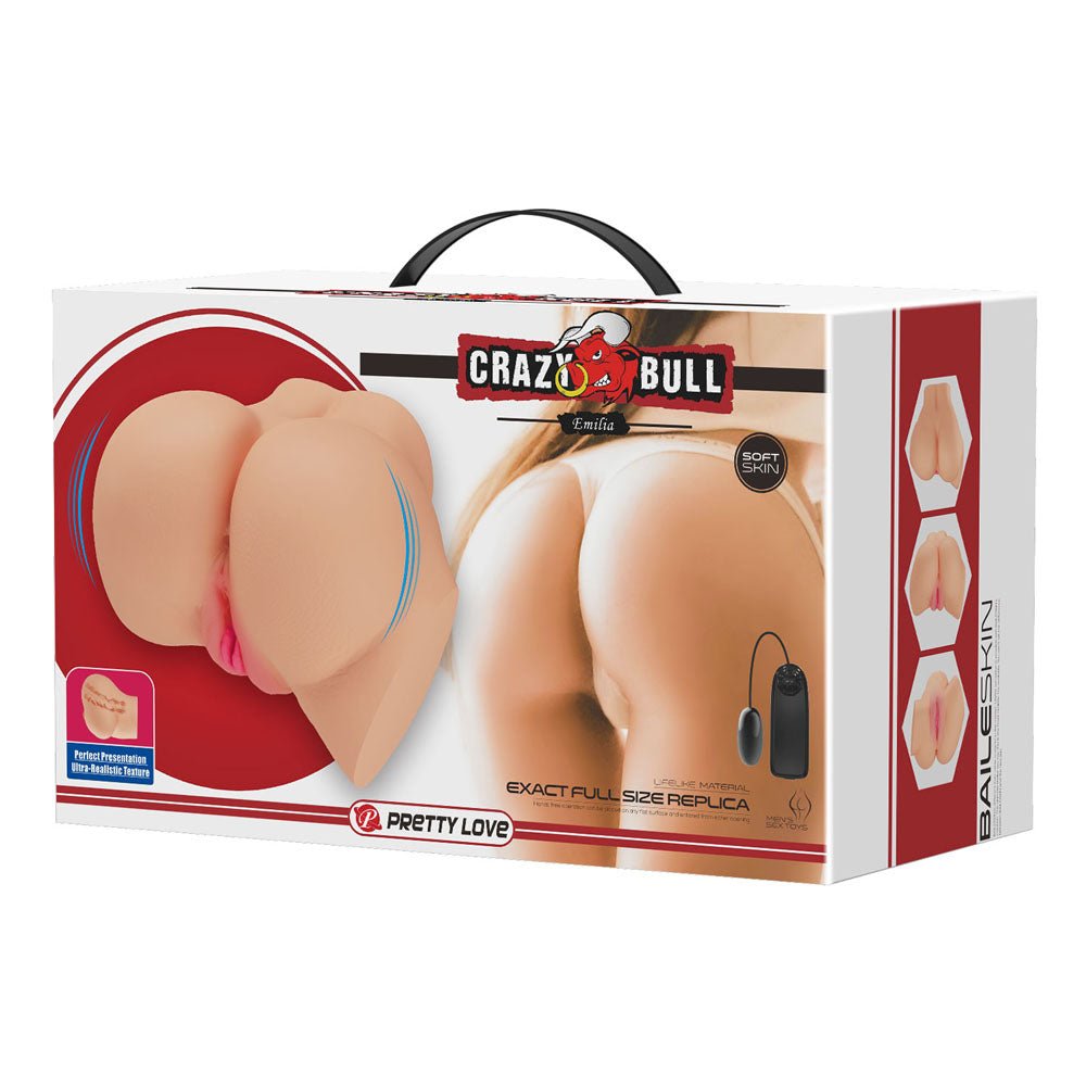Crazy Bull Emilia Vibrating Torso β Dual Entry TPR Male Masturbator - MASTURBATORS