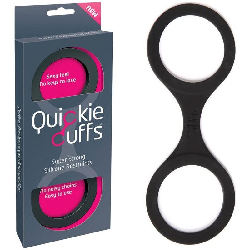 CreativeC Quickie Cuffs – Black Silicone Bondage Handcuffs (Medium) - Adult Toys