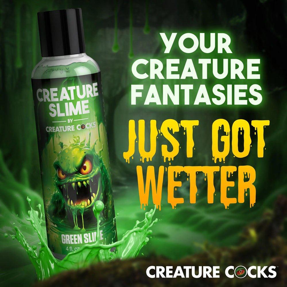 Creature Slime by Creature Cocks - Green Slime - Green Water Based Lubricant - 118 ml Bottle - LOTIONS & LUBES