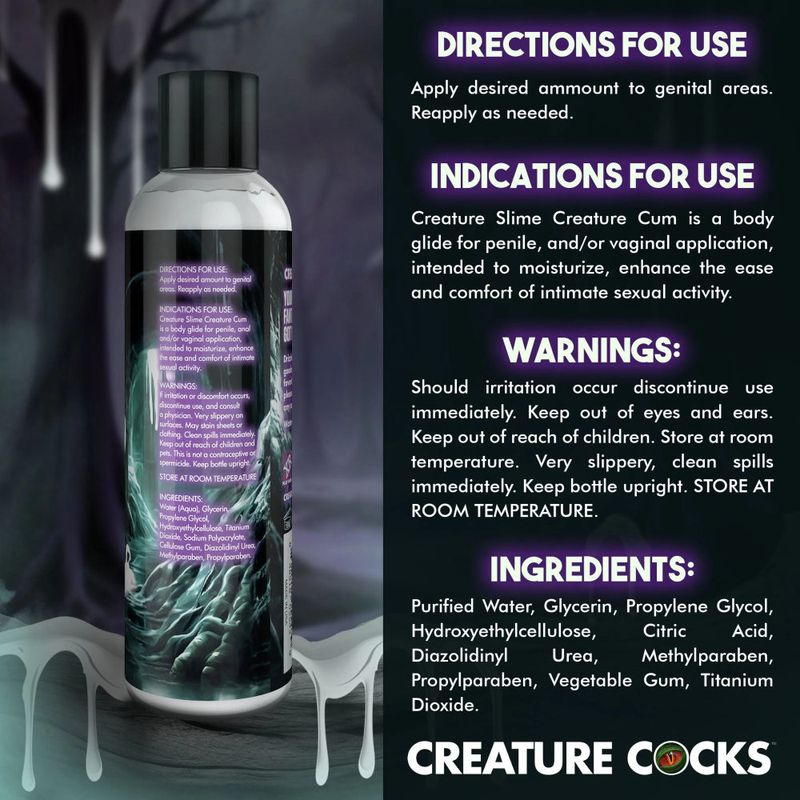 Creature Slime Creature Cum Unscented Jizz Lubricant 8oz - Lotions & Potions - Naughty by Nature Adult Store