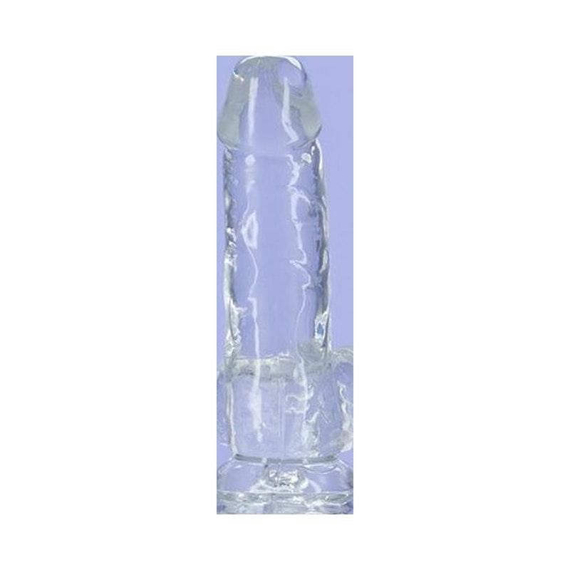 Crystal Dildo w Balls 6in Clear - Naughty by Nature Adult Store