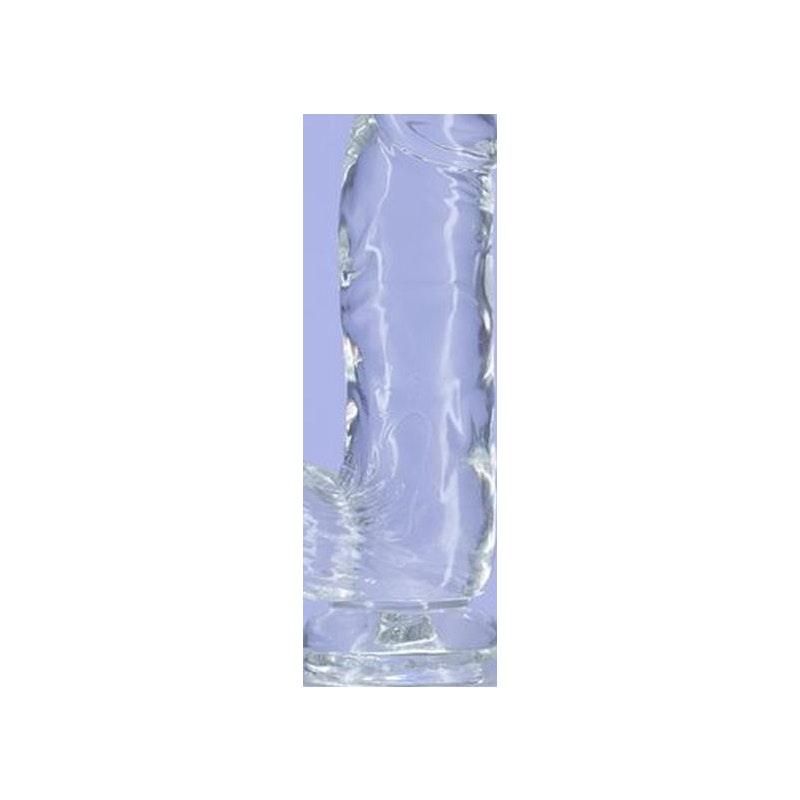Crystal Dildo w Balls 6in Clear - Naughty by Nature Adult Store