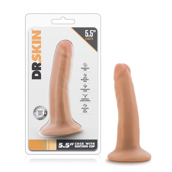 Dr. Skin 5.5'' Cock with Suction Cup - Flesh 14 cm (5.5'') Dong - DONGS