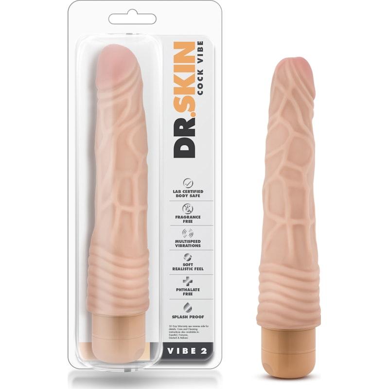 Dr Skin Cock Vibe 2 9in Vibrating Cock Beige - Naughty by Nature Adult Store