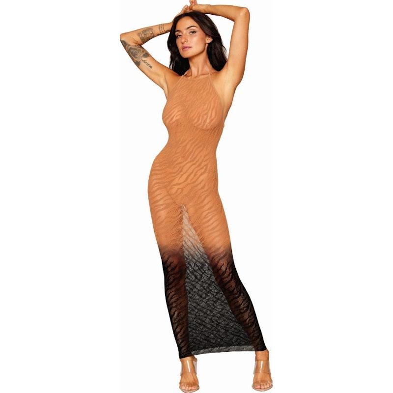 Dreamgirl Bodystocking Gown Black - Lingerie
