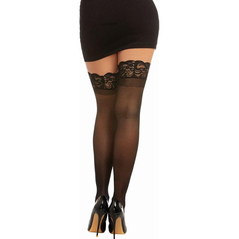 Dreamgirl Lace Top Thigh High Stockings White - Lingerie