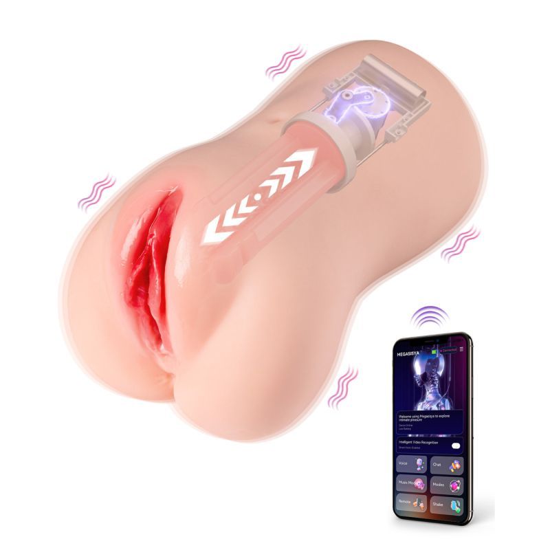 Eliza App Controlled Thrusting Vibrating Realistic Vaginal Masturbator - Adult Toys