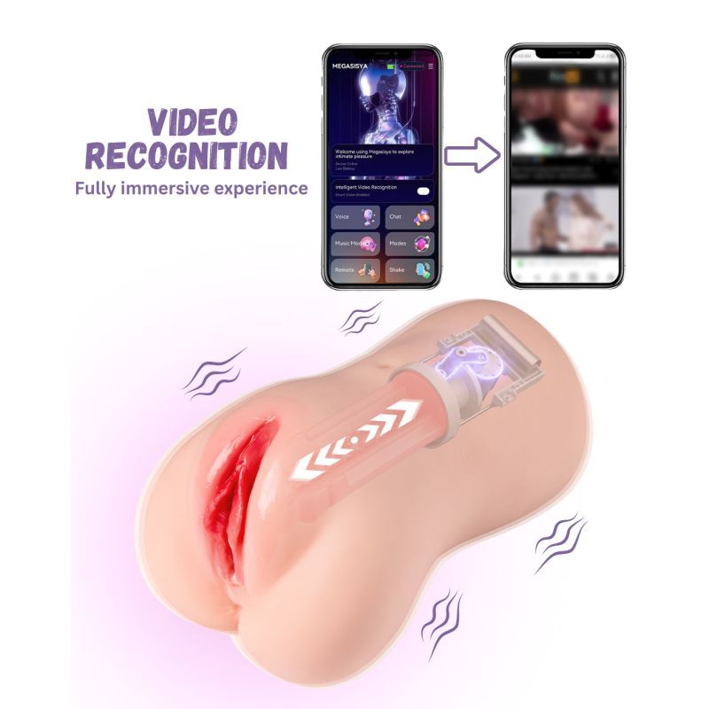 Eliza App Controlled Thrusting Vibrating Realistic Vaginal Masturbator - Adult Toys