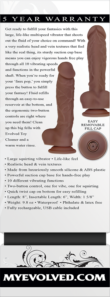 Evolved Big Shot - Brown - Brown 20.3 cm (8'') USB Rechargeable Squirting Dong - Naughty by Nature Adult Store