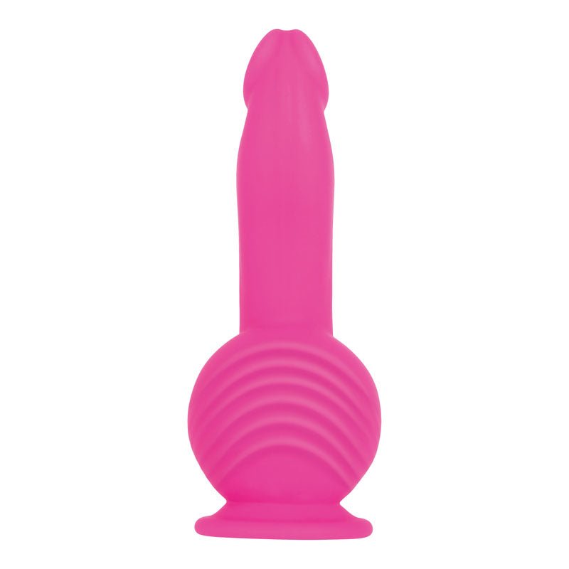 Evolved Ballistic - Pink 19 cm USB Rechargeable Vibrating Dong with Balls Motor & Remote - DONGS