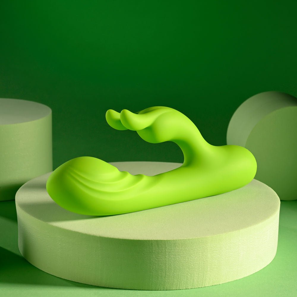 Evolved BRAT BUNNY Rabbit Vibrator Green - VIBRATORS