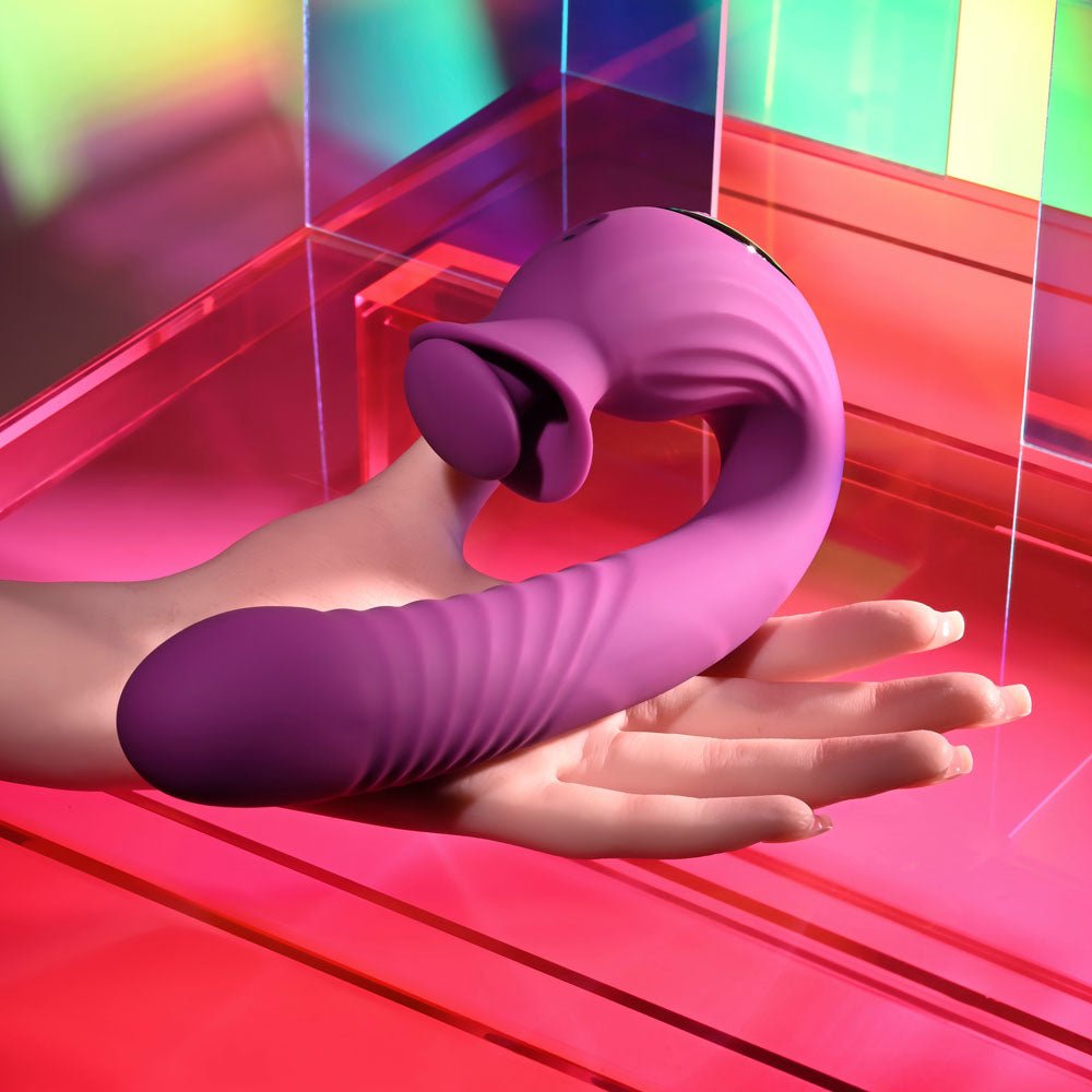 Evolved Deep Ecstasy Purple Thrusting And Tapping Vibrator - VIBRATORS