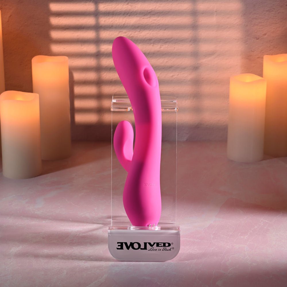 Evolved G Tapper Pink Rechargeable Rabbit Vibrator - VIBRATORS