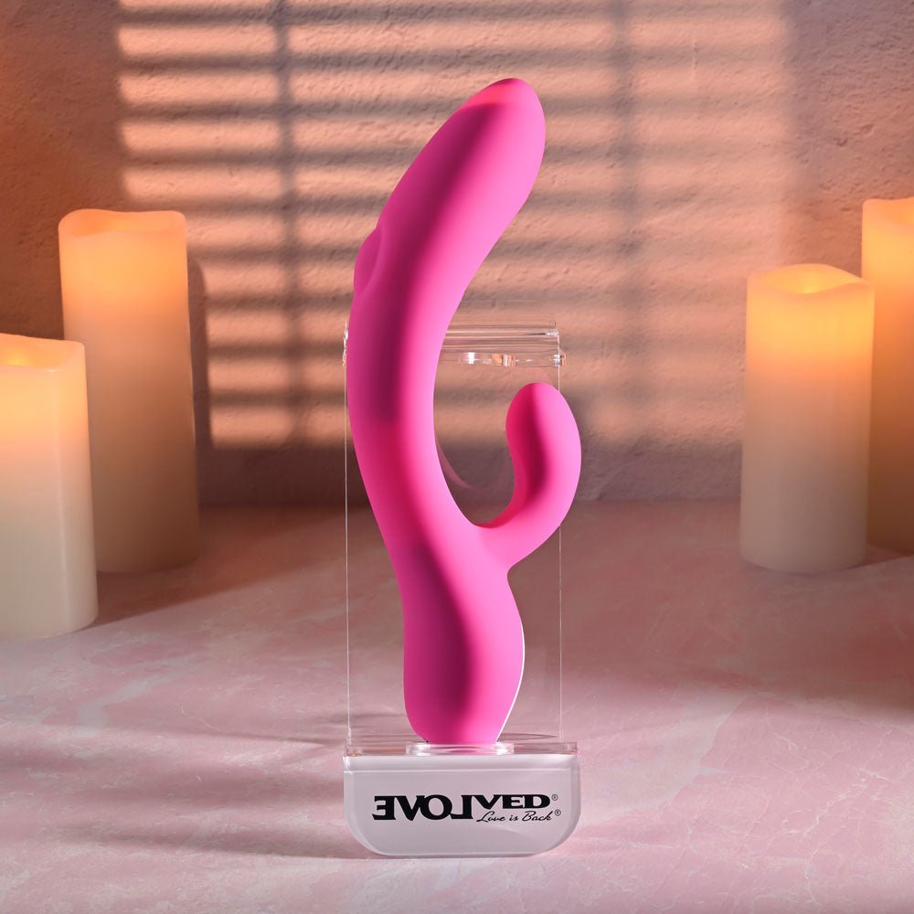 Evolved G Tapper Pink Rechargeable Rabbit Vibrator - VIBRATORS