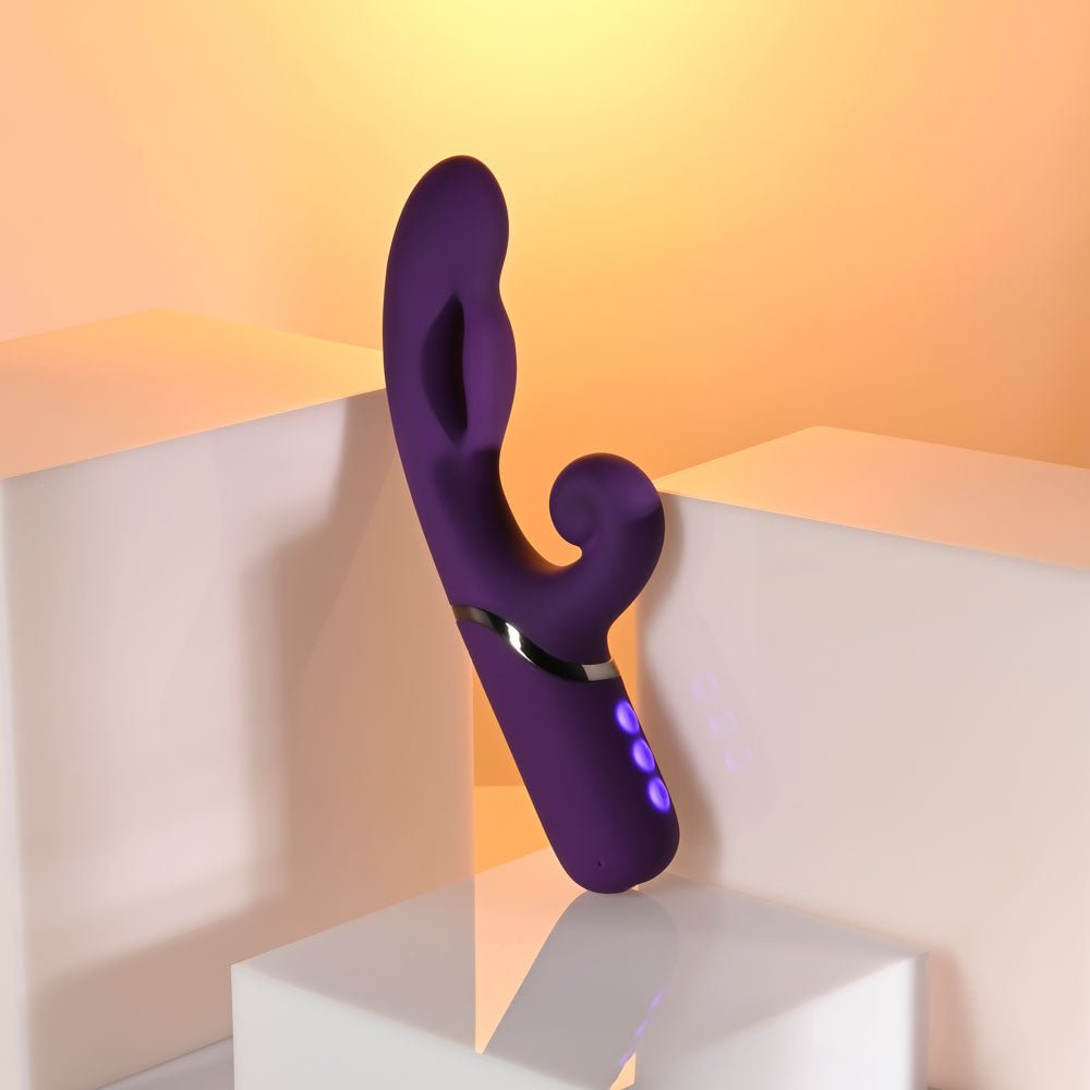 Evolved PLEASURE PUFF - Purple 24.1 cm Inflatable Rabbit Vibrator - VIBRATORS
