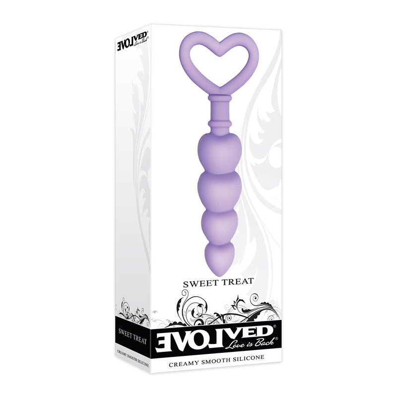 Evolved Sweet Treat - Purple 11.5 cm Beaded Butt Plug with Handle - Anal Toys
