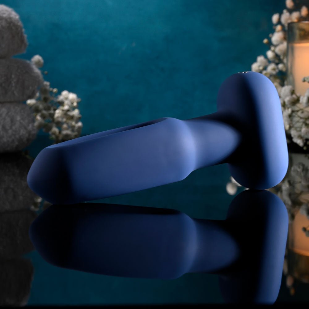 Evolved THE FLAPPER - Blue 14 cm USB Rechargeable Vibrating and Flapping Butt Plug with Remote - Anal Toys